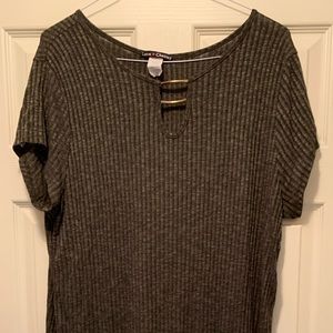 Army green plus size tunic dress